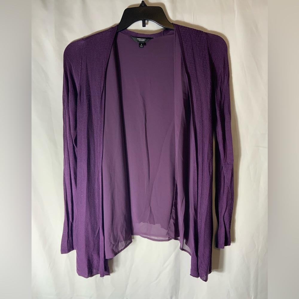 Simply Vera Wang Deep Purple Cardigan